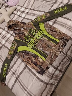 Fox Racing X Supreme Factory Team Camo Hoodie - Green Accents